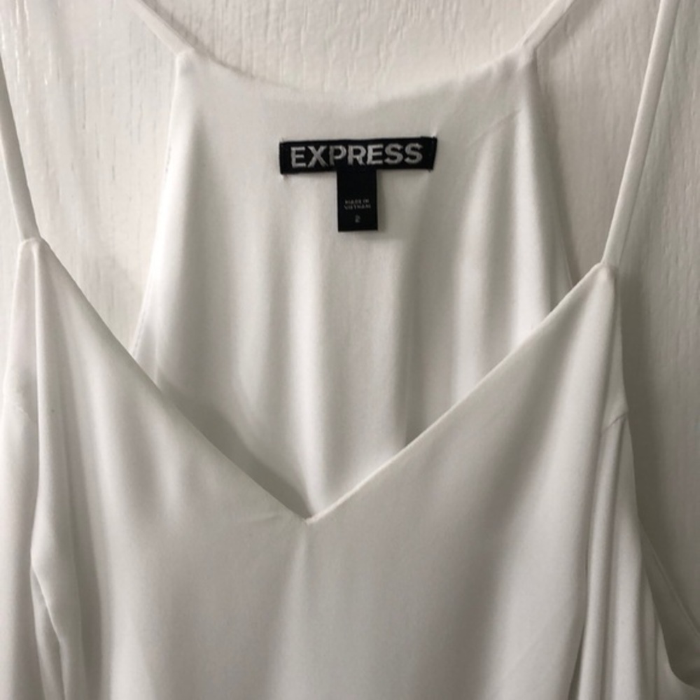 Express Spaghetti Strap High Back White Dress - E… - image 2